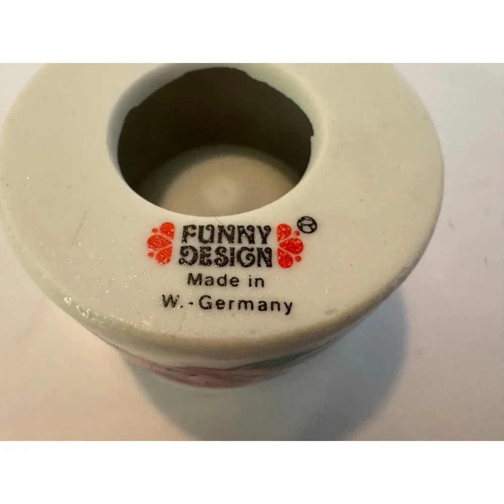 VTG W Germany Floral Taper Candle Holders Pair Cottagecore Pink Roses Ceramic